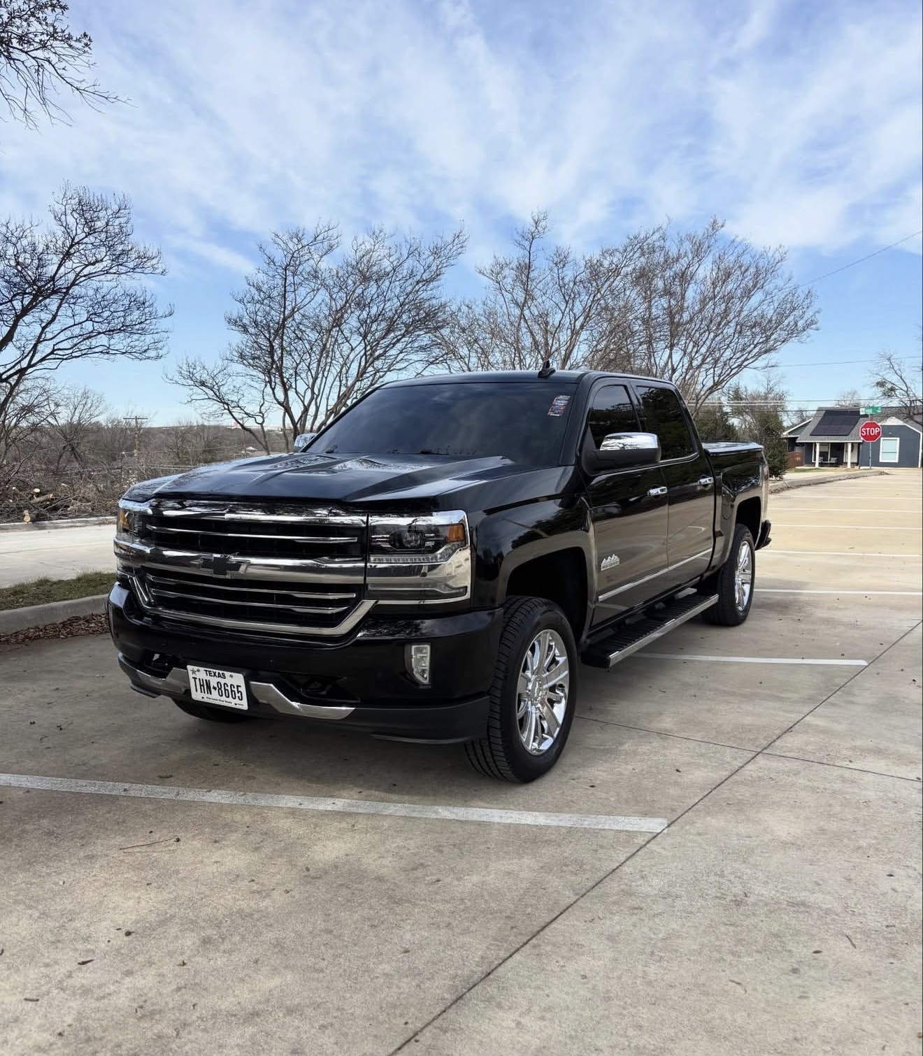 Black Chevrolet Silverado after professional exterior detailing